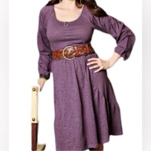 Matilda Jane womens dress Medium knee midi vintage purple Charlie 3/4 sleeve